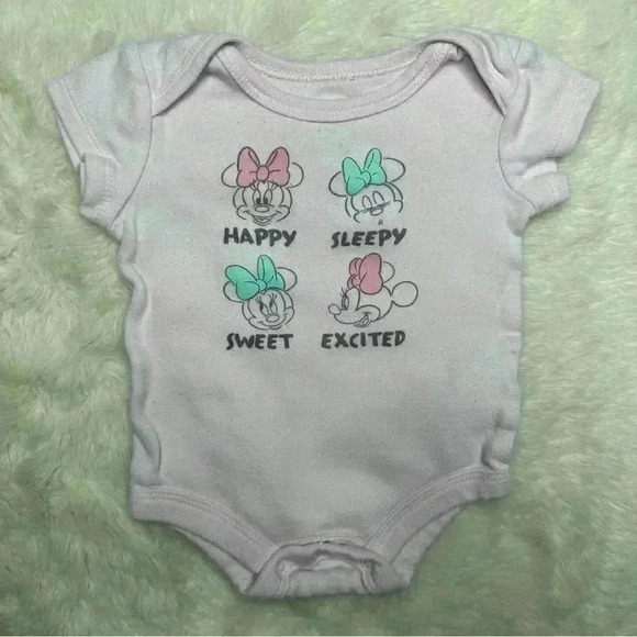Disney Baby Onesie Light Pink Minnie Mouse Size Newborn - Picture 1 of 16